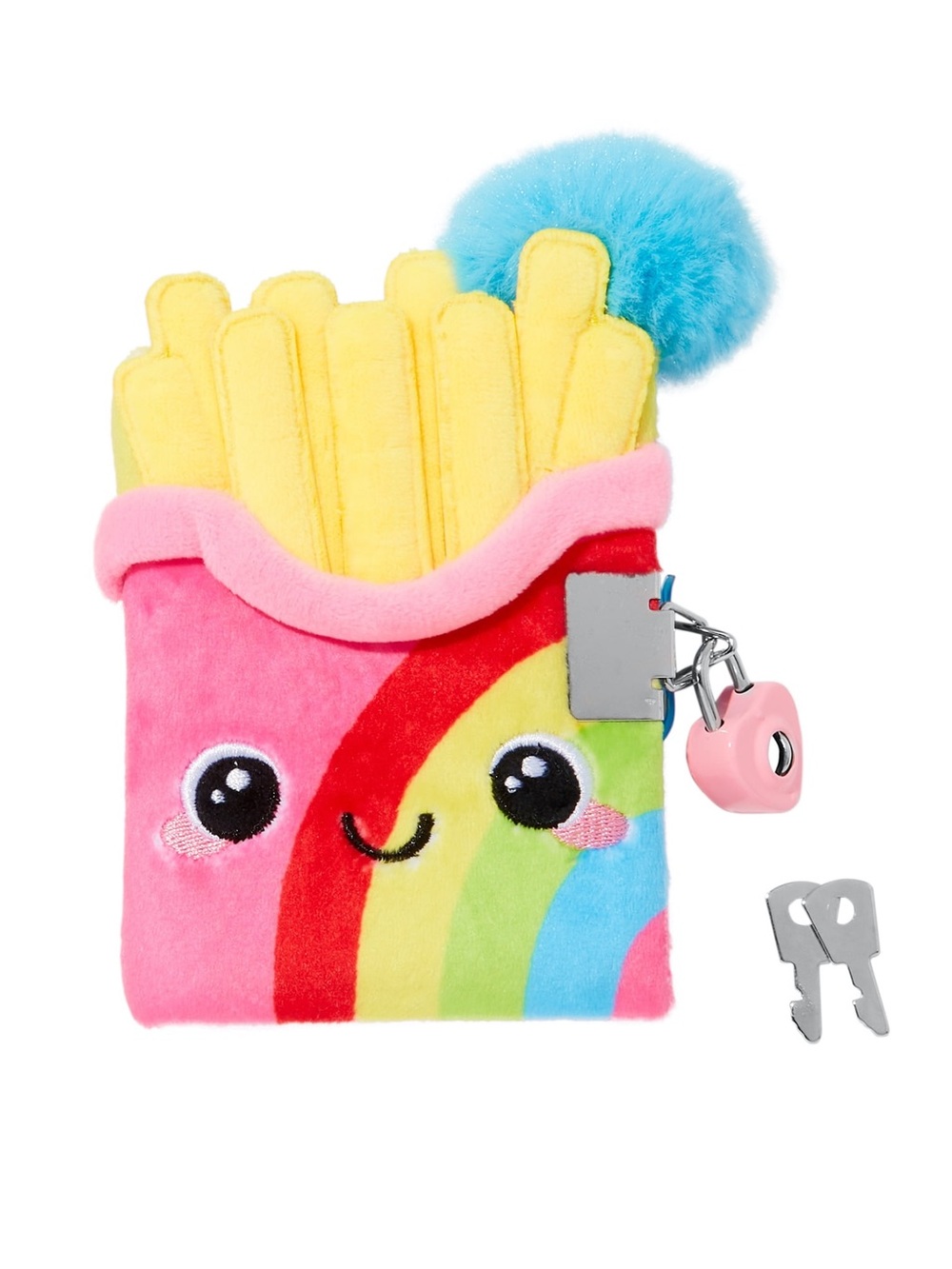 Claire's Rainbow French Fry Mini Diary with Lock and Key